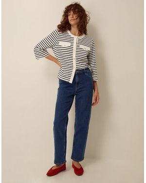 Monsoon Asha High Waisted Barrel Jeans - Blue