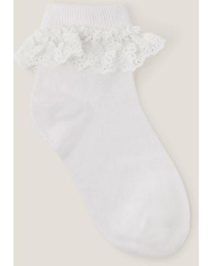 Monsoon Flower Lace Socks White - Natural