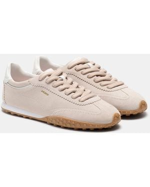 Monsoon Hoff Bridge Suede Trainers Camel - White