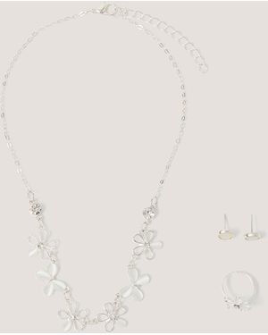 Monsoon Floral Butterfly Jewellery Set - Natural