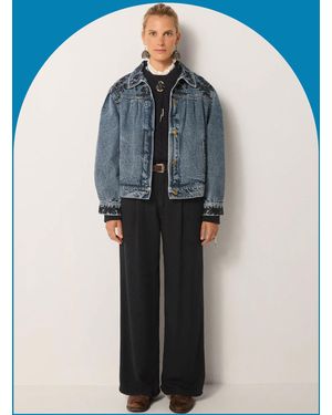 Monsoon Maison Hotel Wesley Embroidered Denim Jacket Blue