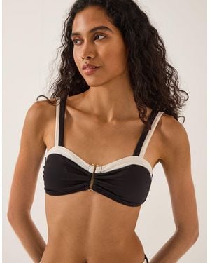 Monsoon Sabrina Two Tone Bikini Top Black