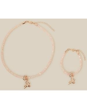Monsoon Unicorn Sparkle Jewellery Set - Natural