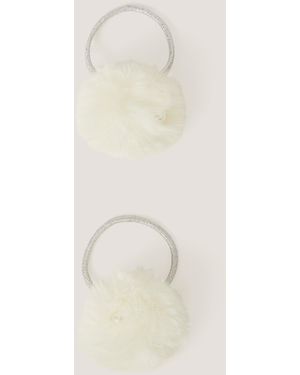 Monsoon 2-pack Fluffy Pom Pom Hair Bands - Natural
