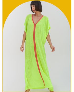 Monsoon Pitusa Inca Kaftan Maxi Dress Yellow