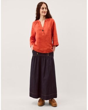 Monsoon Gianna Linen Top - Red