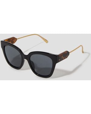 Monsoon Chunky Tort Sunglasses - Black