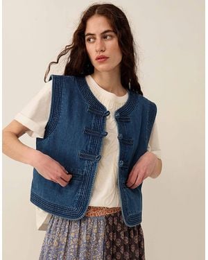 Monsoon East Juna Denim Gilet Blue