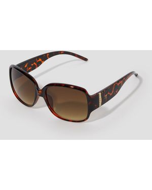 Monsoon Diamante Tort Sunglasses - Brown