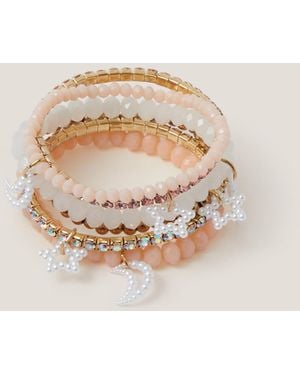 Monsoon 6-pack Moon & Stars Bracelets - Natural