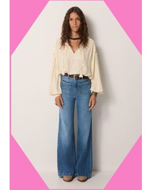 Monsoon Maison Hotel Giuletta Wide Leg Jeans Blue - Pink