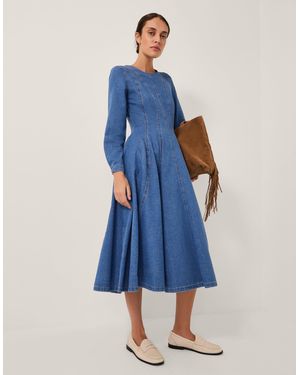 Monsoon Isadora Denim Midi Dress - Blue