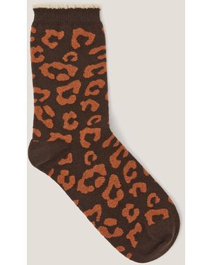 Monsoon Leopard Print Socks - Natural