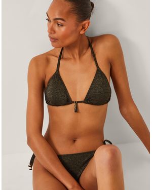 Monsoon Mia Glitter Triangle Bikini Top Black