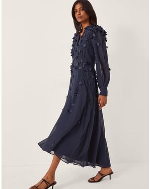 Monsoon Gwen Long Sleeve Midi Dress - Blue