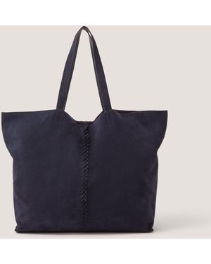 Monsoon Perl Suede Tote Bag - Blue