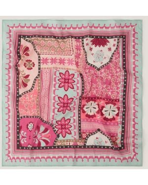 Monsoon Patti Square Floral Print Scarf - Pink