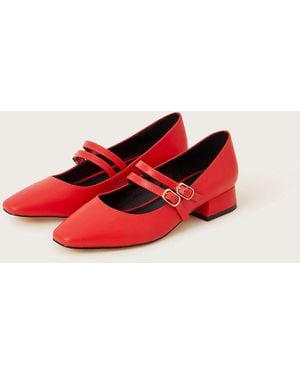 Monsoon Double Strap Mary Jane Shoes Red