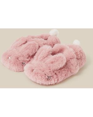Monsoon Fluffy Bunny Slippers Pink