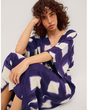 Monsoon Halia Artisanal Tie-dye Midi Kaftan Blue