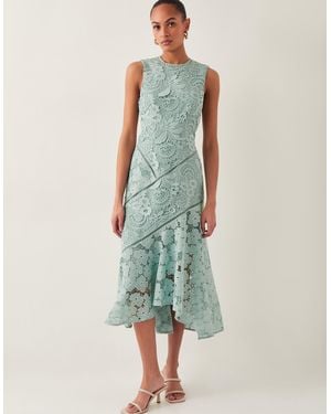 Monsoon Gianna Lace Midi Dress - Green