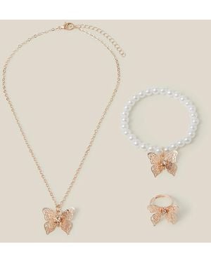 Monsoon Butterfly Jewellery Set - Natural