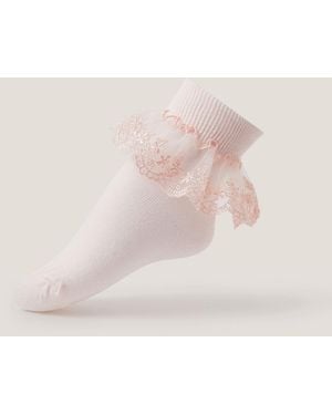 Monsoon Lace Ankle Sock Pink