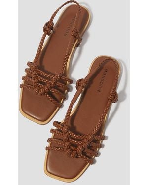 Monsoon Haf Metallic Braided Sandals Tan - White