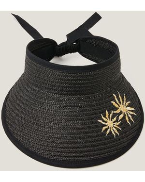 Monsoon Tashie Embroidered Sun Visor - Black
