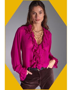 Monsoon East Ruffle Blouse Pink