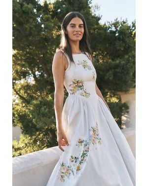 Monsoon Cindy Floral Print Midi Dress - Natural