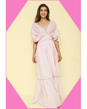 Monsoon Pitusa Clara Drape Tassel Maxi Dress - Pink