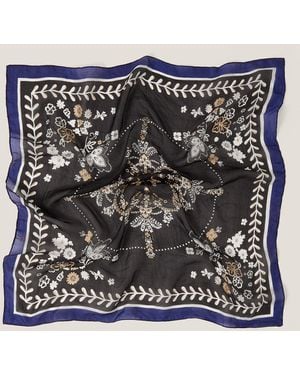 Monsoon Sammi Square Medallion Silk Scarf - Black