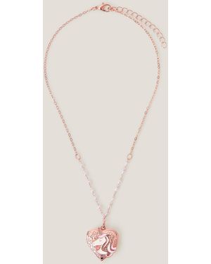 Monsoon Unicorn Heart Locket Necklace - Pink