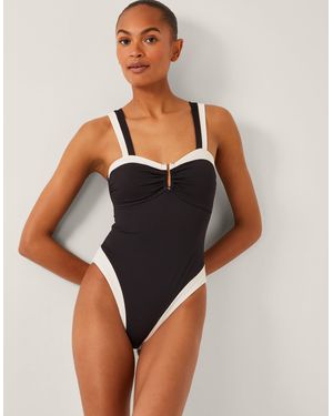 Monsoon Sabrina Two Tone Swimsuit Black