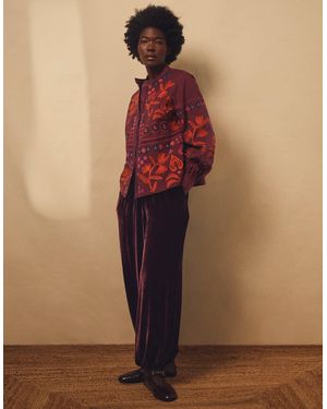 Monsoon East Nyla Velvet Balloon Trousers Red