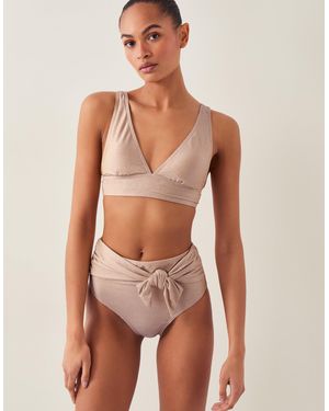 Monsoon Kiki Glitter High Waist Bikini Bottom Gold - Metallic