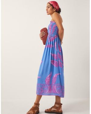Monsoon Pamela Palm Print Midi Sundress Blue
