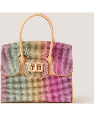 Monsoon Clara Diamanté Twistlock Bag Multi - Pink