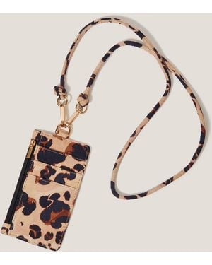 Monsoon Leopard Print Card Holder Lanyard - Natural