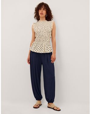 Monsoon Holly Jersey Harem Trousers - Blue