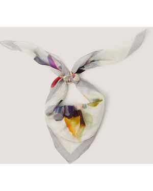 Monsoon Aimee Lou Large Floral Silk Scarf - Green