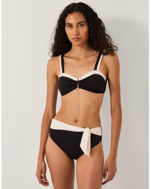 Monsoon Sabrina Two Tone High Waist Bikini Bottoms Black - Brown