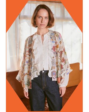 Monsoon One Hundred Stars Cornucopia Kimono Jacket - White