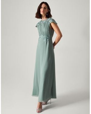 Monsoon Elodie Lace Chiffon Bridesmaid Dress Green