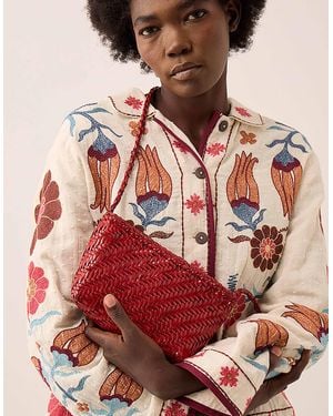 Monsoon Ellyla Sia Woven Leather Crossbody Bag - Multicolour