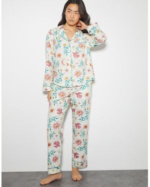 Monsoon Celeste Celestial Print Pyjama Set Cream - White