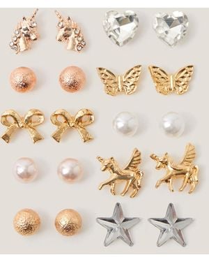 Monsoon 10-pack Unicorn Stud Earrings - Natural
