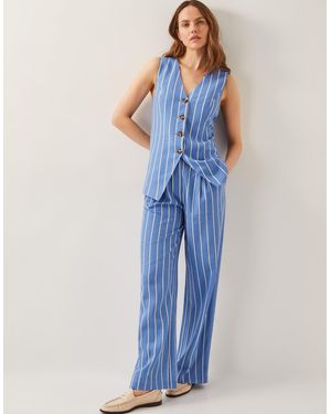 Monsoon Susan Stripe Trousers - Blue
