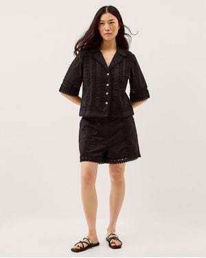 Monsoon Irina Lace Trim Shorts Black